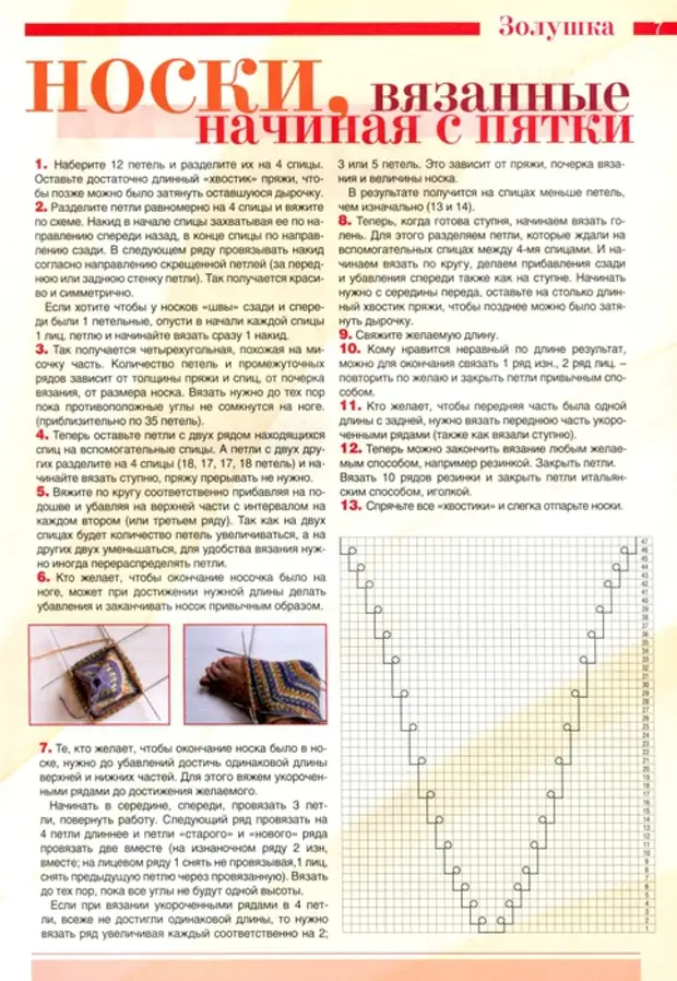 Pelbagai tumit untuk stoking rajutan