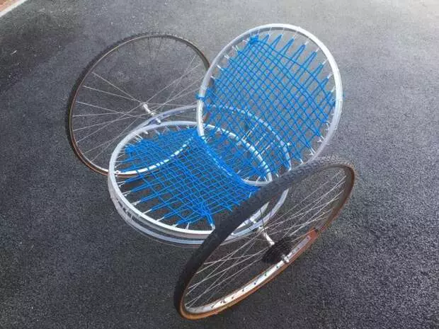 Armchair from bike wheels do it yourself