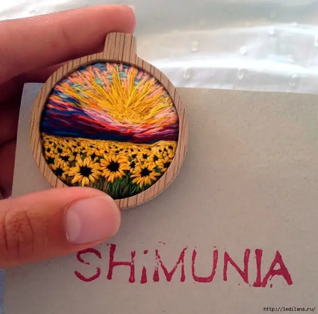 Ieu luar biasa! Miniature sulaman-landscape tina iman shimuni
