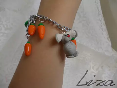 Polymer clay bracelets.