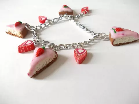 Polymer clay bracelets.