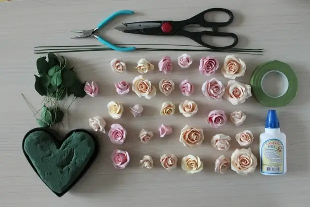 Polymer Clay Modeling: Delicious Heart Fan Roses (2/2)