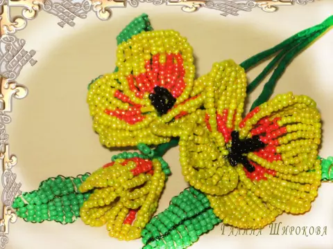 Pansies from beads