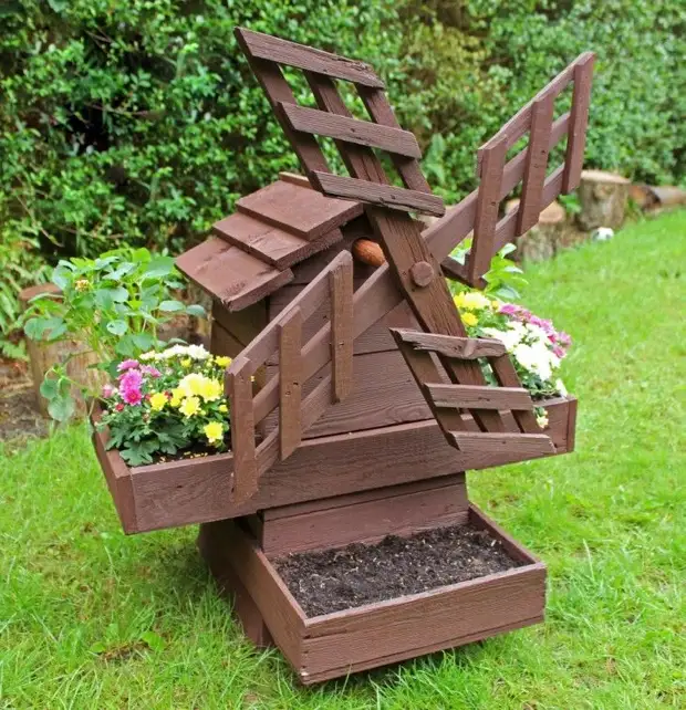 Wooden garden decorations