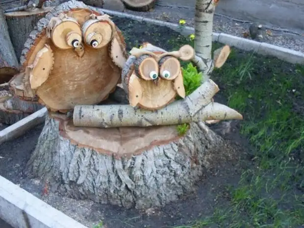 Wooden garden decorations