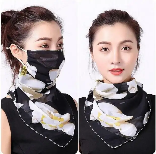 Maitiro ekusona yakanaka mask - mutsipa scarf yekukwira muchitoro