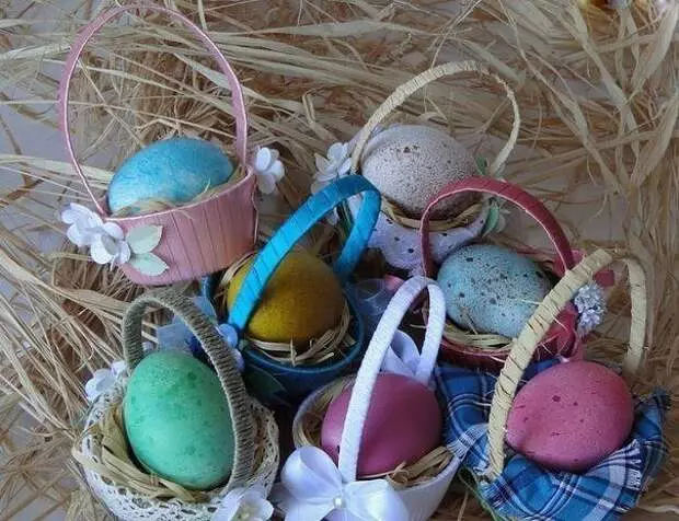 Basket for easter with their own hands