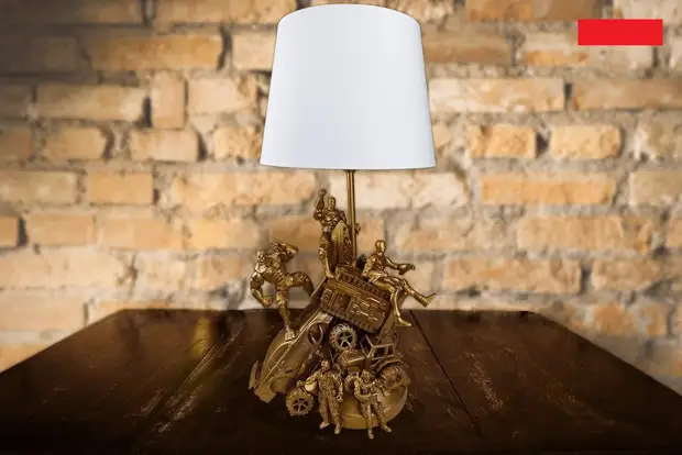 Table lamp from old children's toys