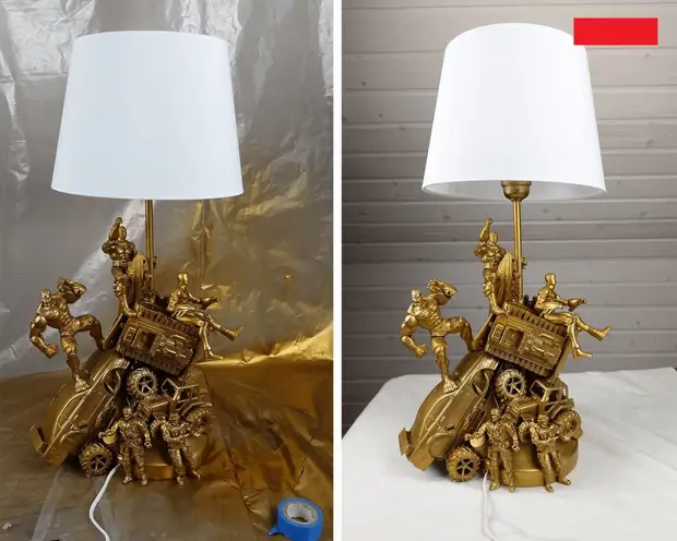 Table lamp mula sa mga laruan ng mga bata