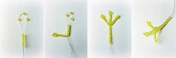 Bouquet of gentle bells from beads with their own hands