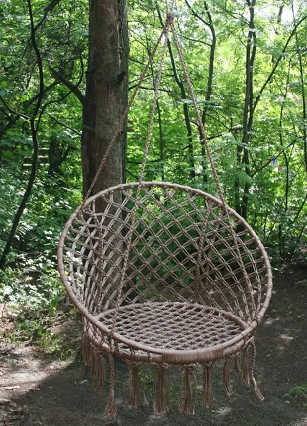 Tessere una sedia rotonda-amaca con le tue mani