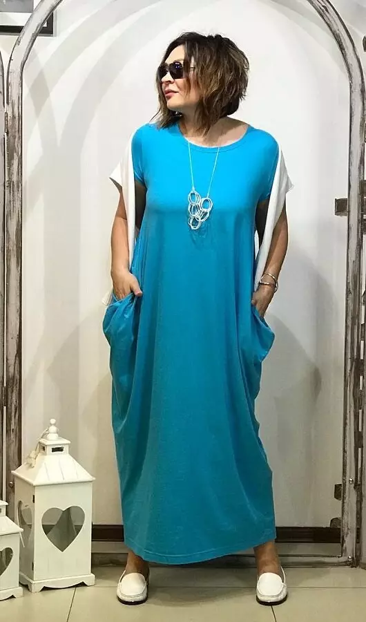 Vestido de Rhombus turquesa - Opción alegre para el vestuario de verano