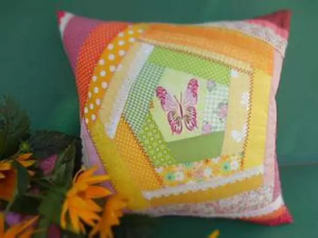 We jahit bantal "Musim Panas India" ing teknik edan-quilt