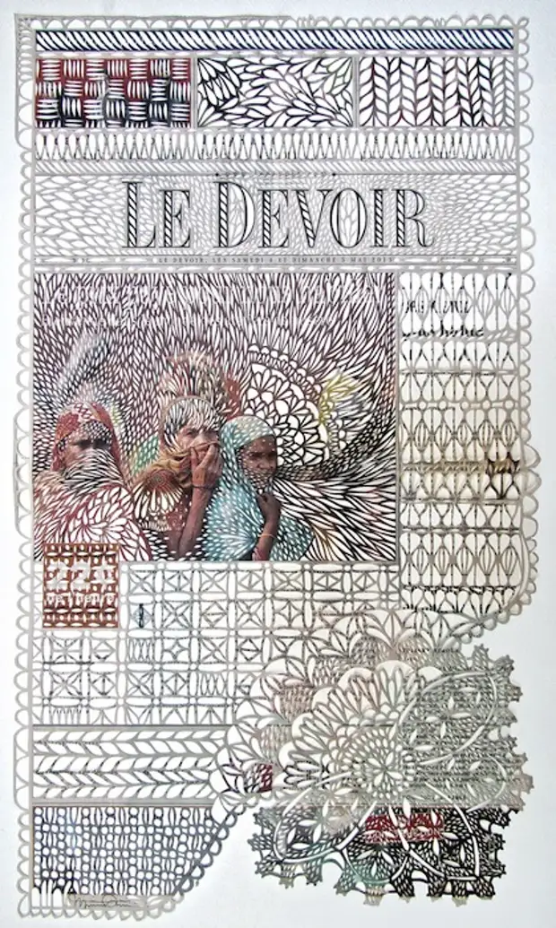 Papirnato čipka iz starih časopisov Miriam Dion (Myriam Dion)