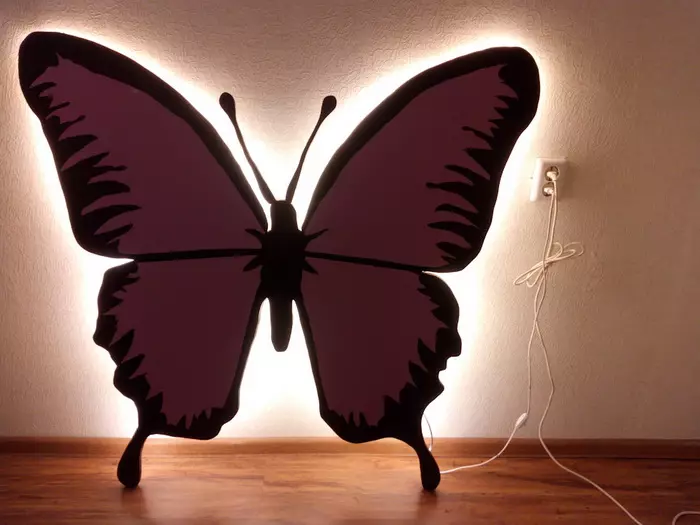 Big plywood butterfly, with backlit, do it yourself