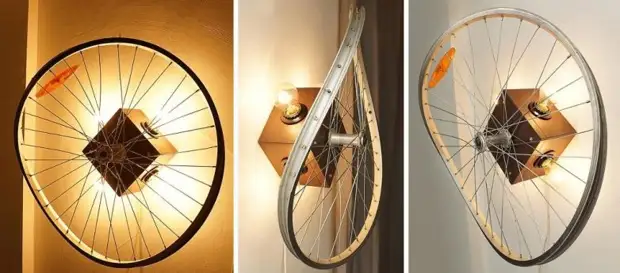 Lampa interesantă de la roată de bicicletă