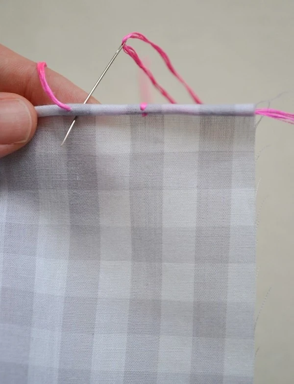 Ideia: costura manual decorativa simples para tratamento de borda