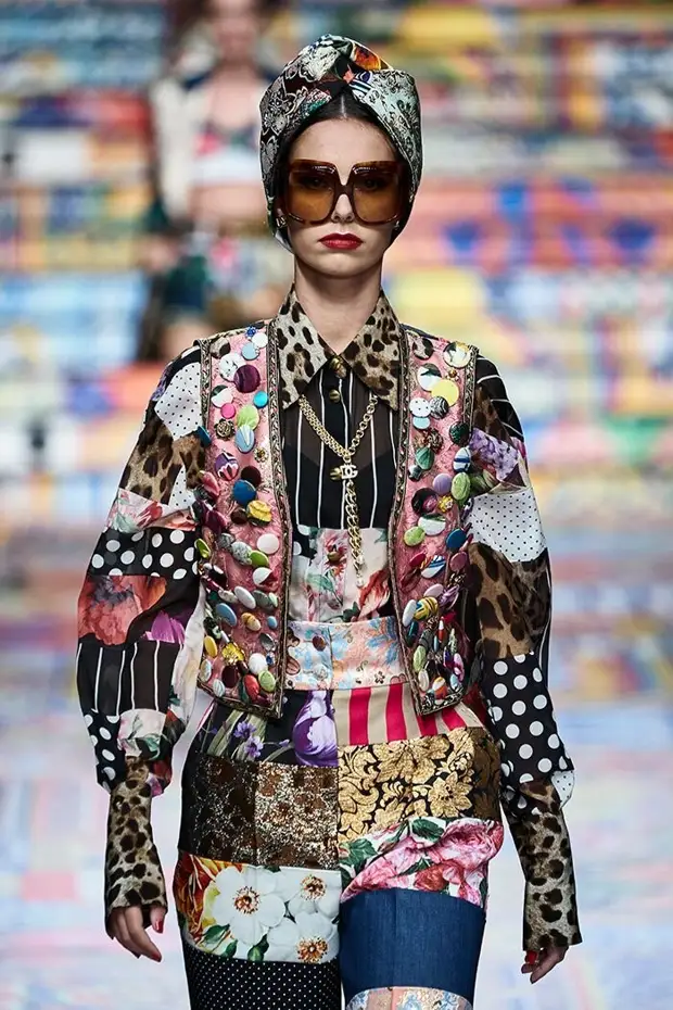 Patchwork ji Kutur-Awesome needlevork di berhevoka New Dolce & Gabbana de