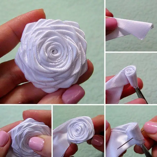 Едноставен и убав начин да се направи цвеќе од панделки 1
