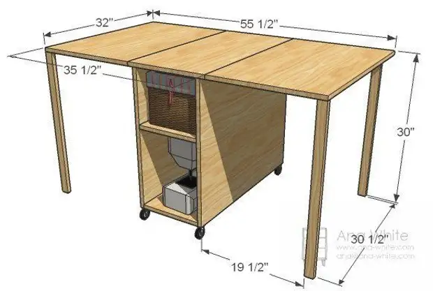 Comment faire une table pour couper et coudre: couturière de travail 6