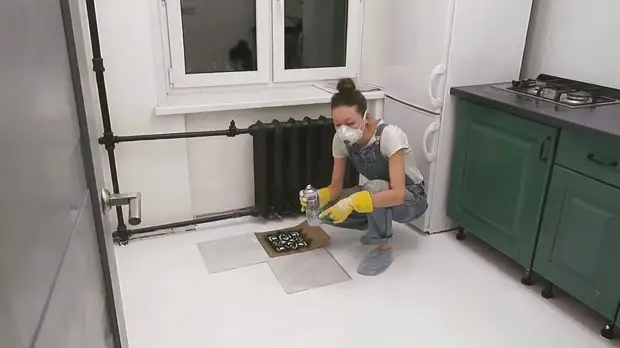 دختر خود را تعمیر آشپزخانه از 5 متر مربع. متر به طور کامل برای ارزان