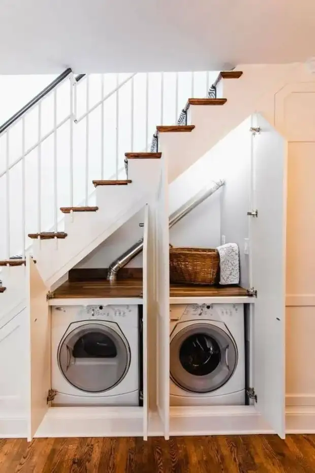 13 ways to imperibly hide the washing machine in the bathroom. Interesting solutions