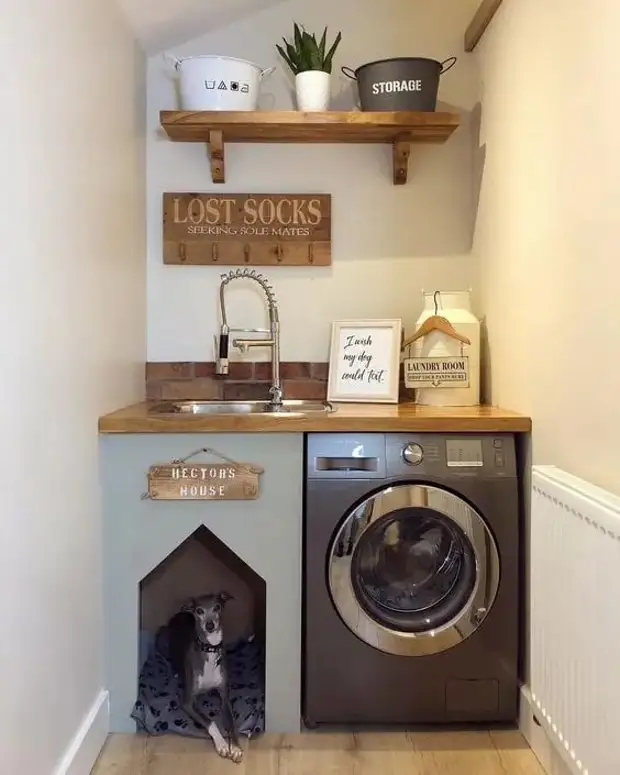 13 ways to imperibly hide the washing machine in the bathroom. Interesting solutions