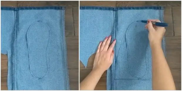 Bekväma stövlar från gamla jeans