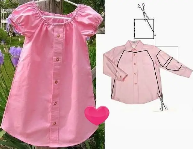 We sew a pretty outfits from unnecessary shirts - see the selection of ideas