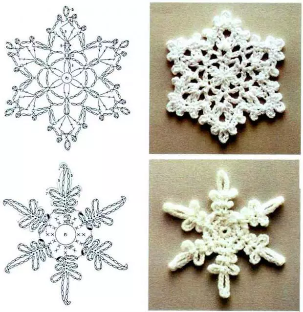 Schémas de flocons de neige au crochet