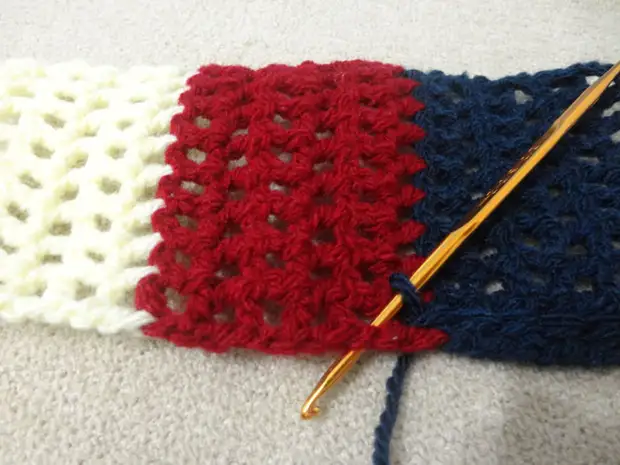 Crocheted scottish cell pattern.