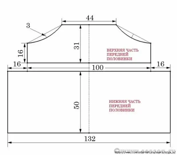 Pattern of the dress in the style of boho