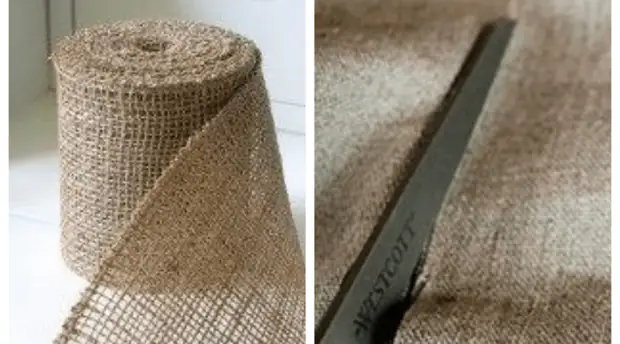 Burlap, một chút keo - và bạn có một kiệt tác!