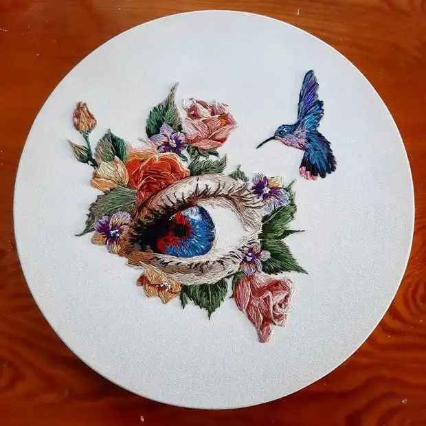 Colorful patterns created by needle and thread: needlework Instagram week
