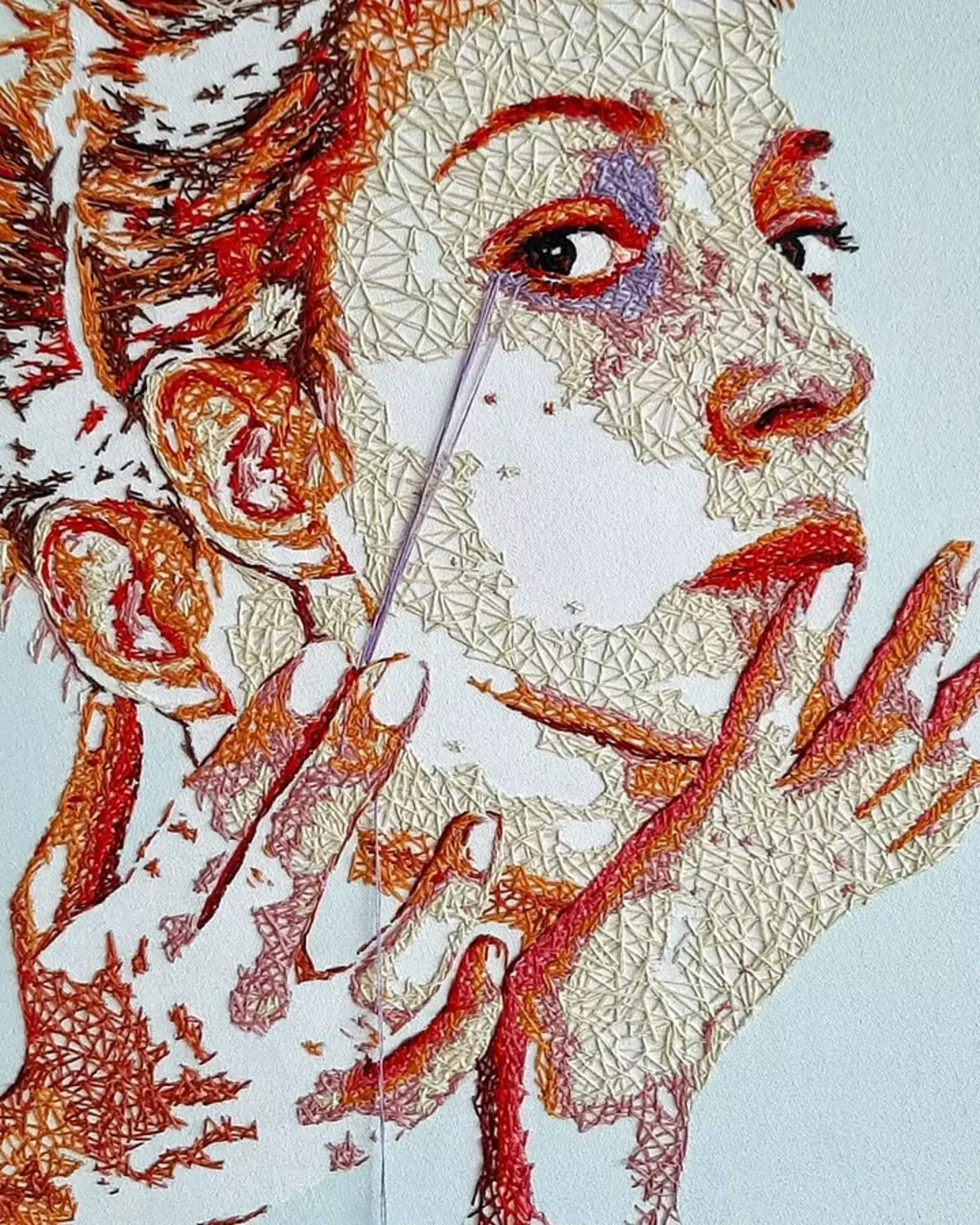 Colorful patterns created by needle and thread: needlework Instagram week