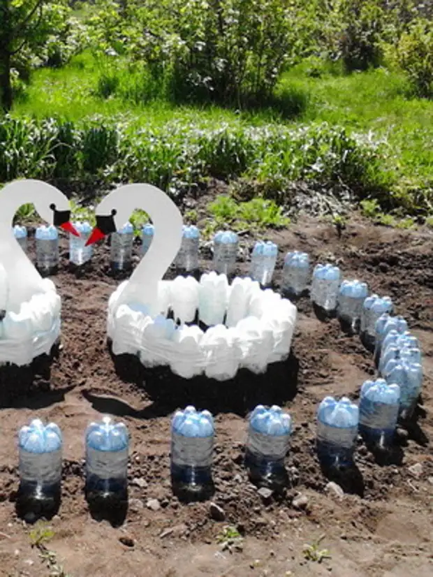 Gagasan nggunakake botol plastik ing kebon lan kebon