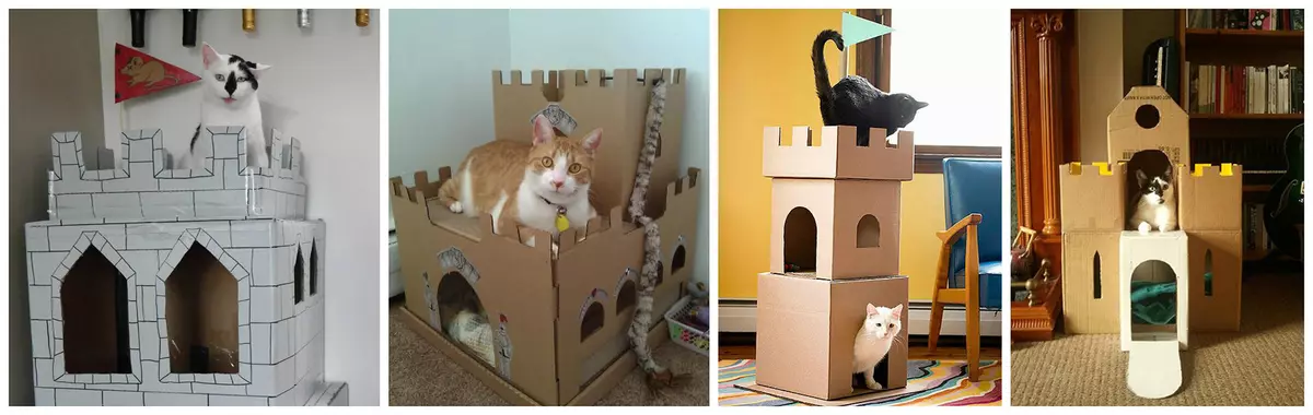 Casas de cartón para gatos