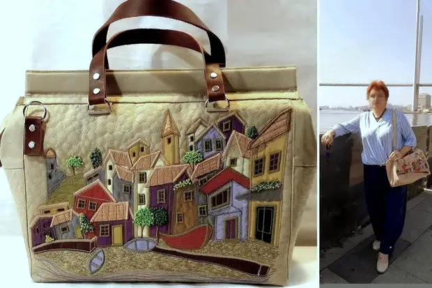 Look at the works of Master Elvira Arslanova. She sews wondrous bags. With houses and cities