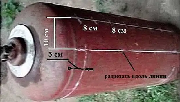 Розмітка газового балона для мангала