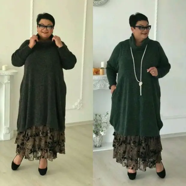 Vêtements de grande taille ... juste et élégant. Motifs robes et veste