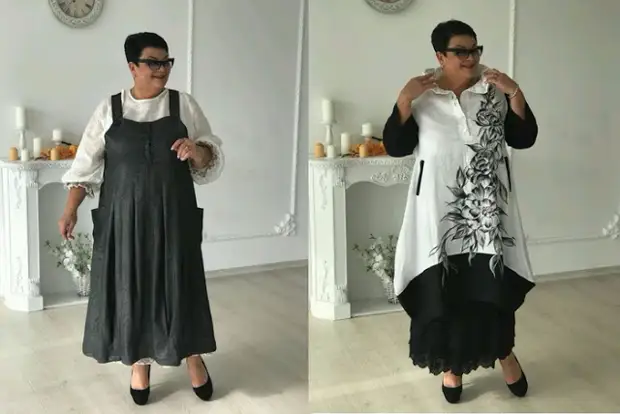 Vêtements de grande taille ... juste et élégant. Motifs robes et veste