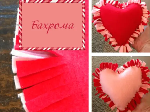 Semiamo cuscini sotto forma di un cuore: un regalo per San Valentino, carino arredamento lo fai da solo