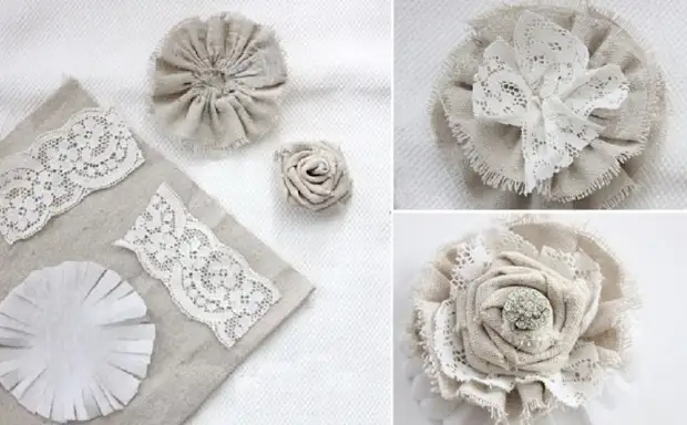 Blomster fra burlap gør det selv