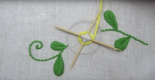 Non-standard use of toothpicks for the original embroidery