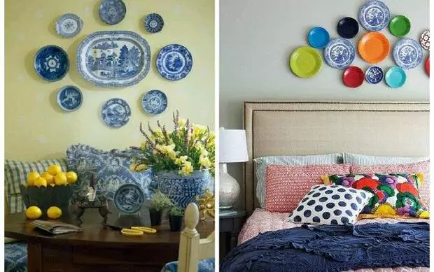 Plat di dinding: 17 idea hiasan