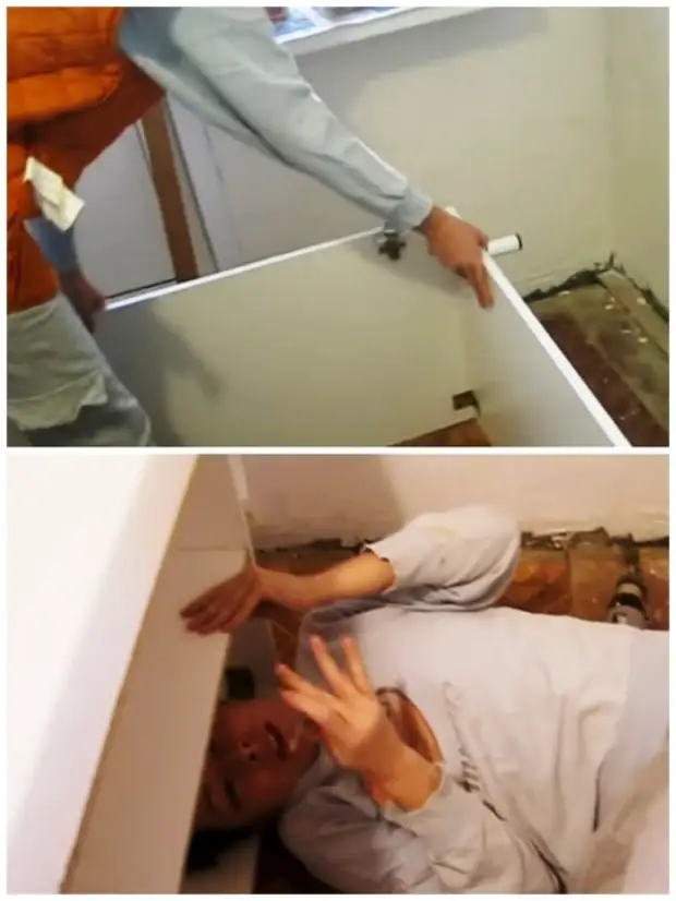 Móveis novos A garota coletou ela mesma, instalando as pernas, loops, prateleiras e portas. | Foto: youtube.com.