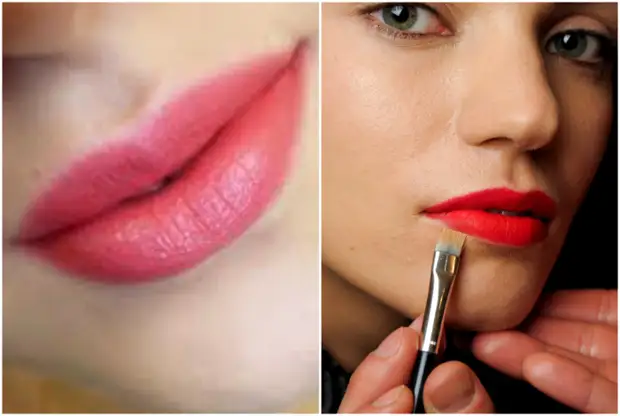 Two ways of applying lipstick.