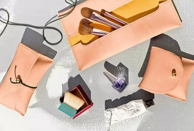 Idee: Lederen cosmetica handtassen