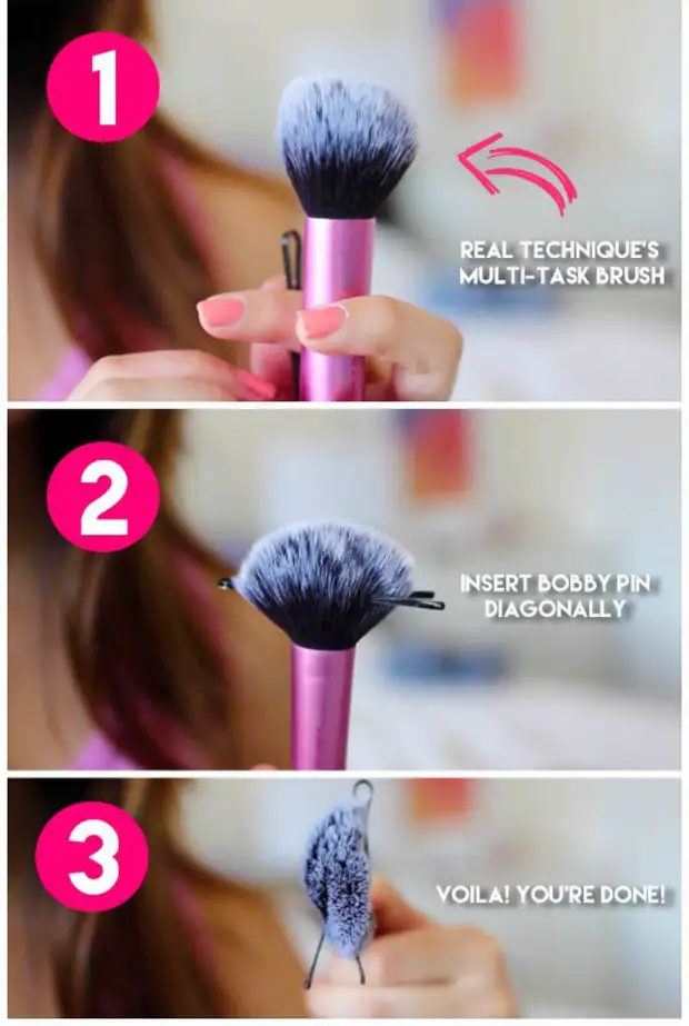 Makeup brushes transformation.