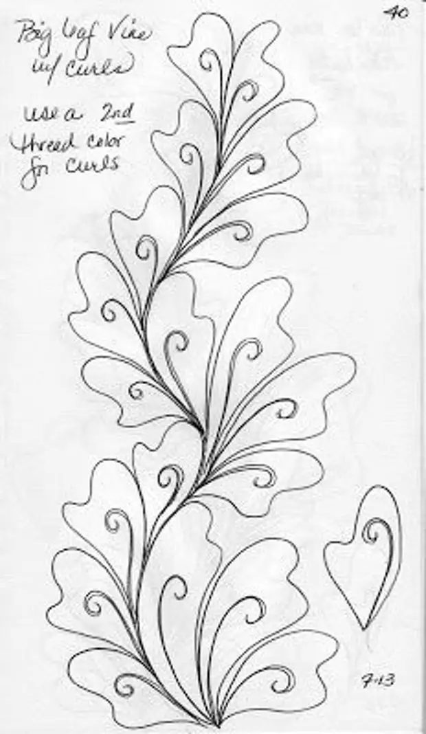 LuAnn Kessi: Quilting Sketch Book ... Big Leaf Vines